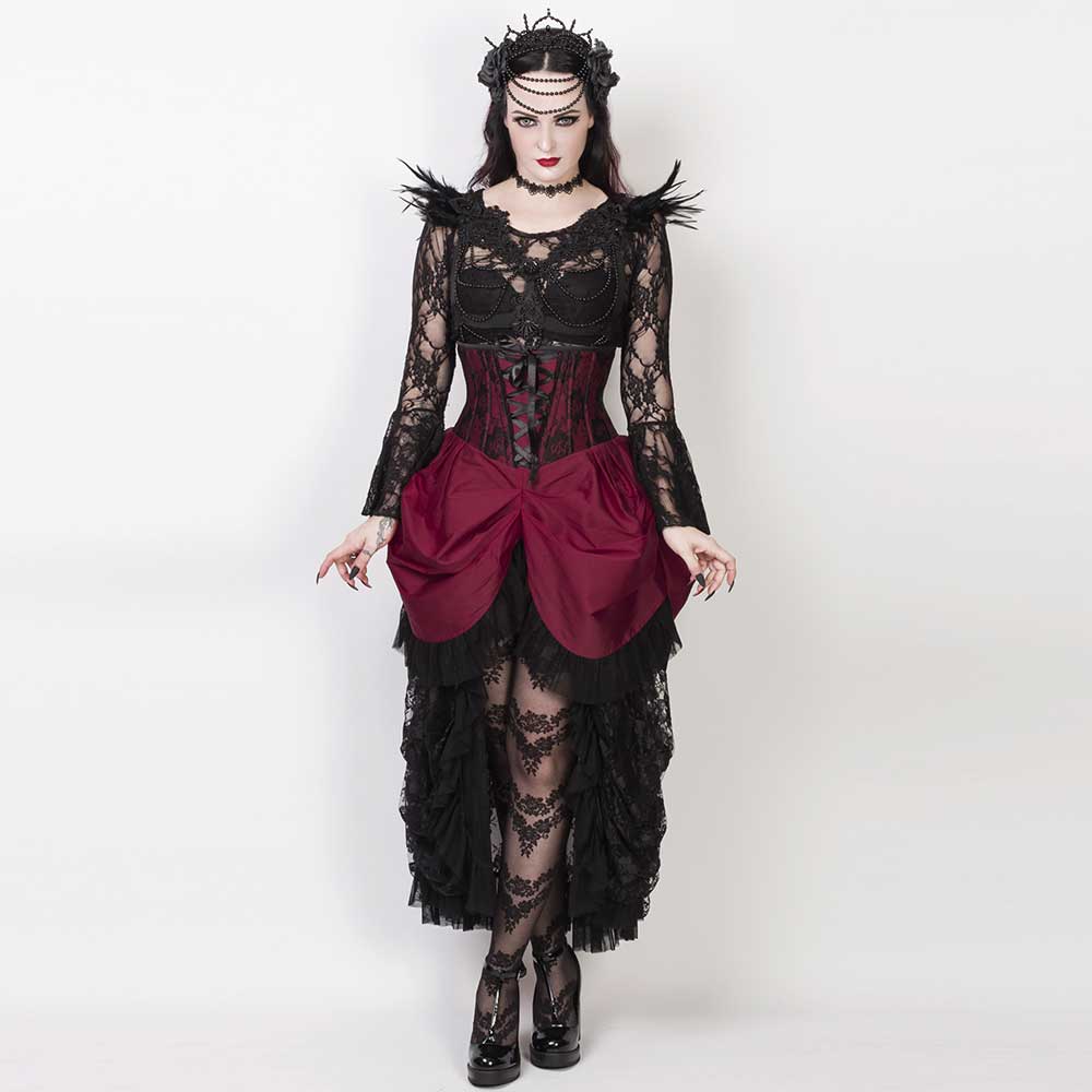 Attitude Corsets - Burlesque underbust corset Jupe haute - Rose